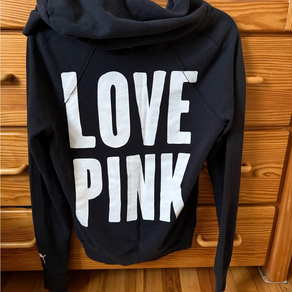 Victoria's Secret Black hoodie with White Print.